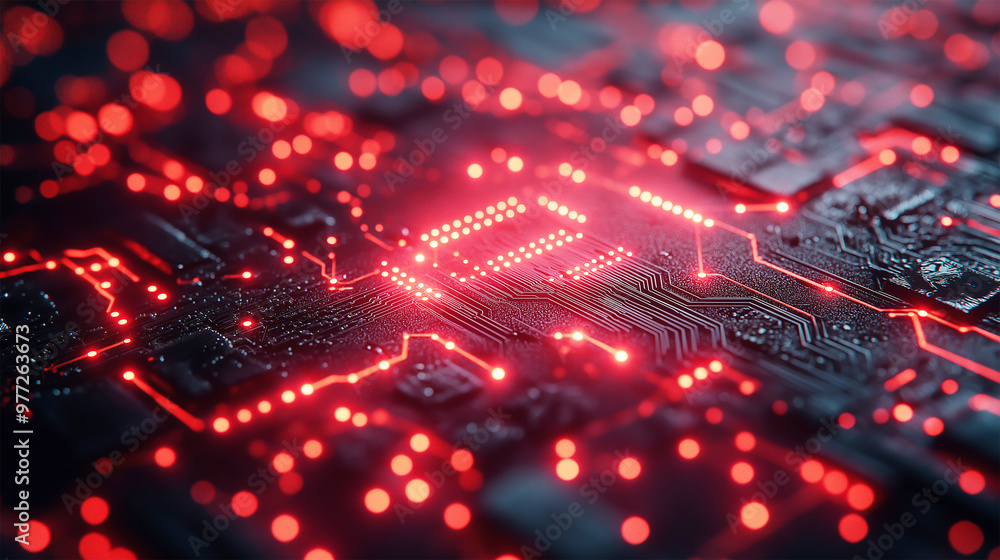 Obraz premium A Glowing Core of Digital Energy Pulsating Through the Heart of a Cybernetic Network, Representing the Convergence of Technology and Innovation in a High-Speed, Data-Driven World