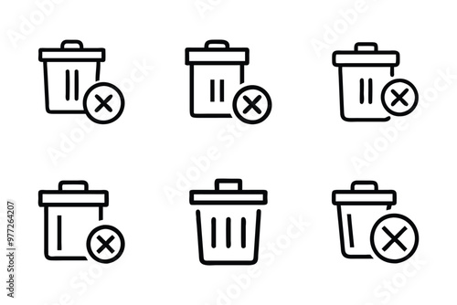 Delete icon bundle set in creative vector style