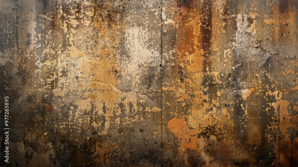 A worn-out wall with flaking paint, great for backgrounds or vintage-themed designs A worn-out wall with flaking paint, great for backgrounds or vintage-themed designs
