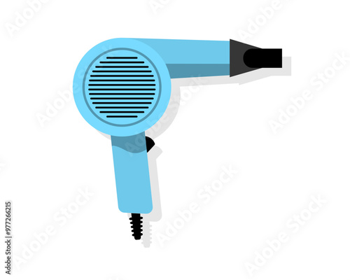 Hair dryer Line Icon fashion hairdryer of hairdresser to blow-dry and electric hair-dryer blower. Barber styling appliance. Vector cartoon illustration