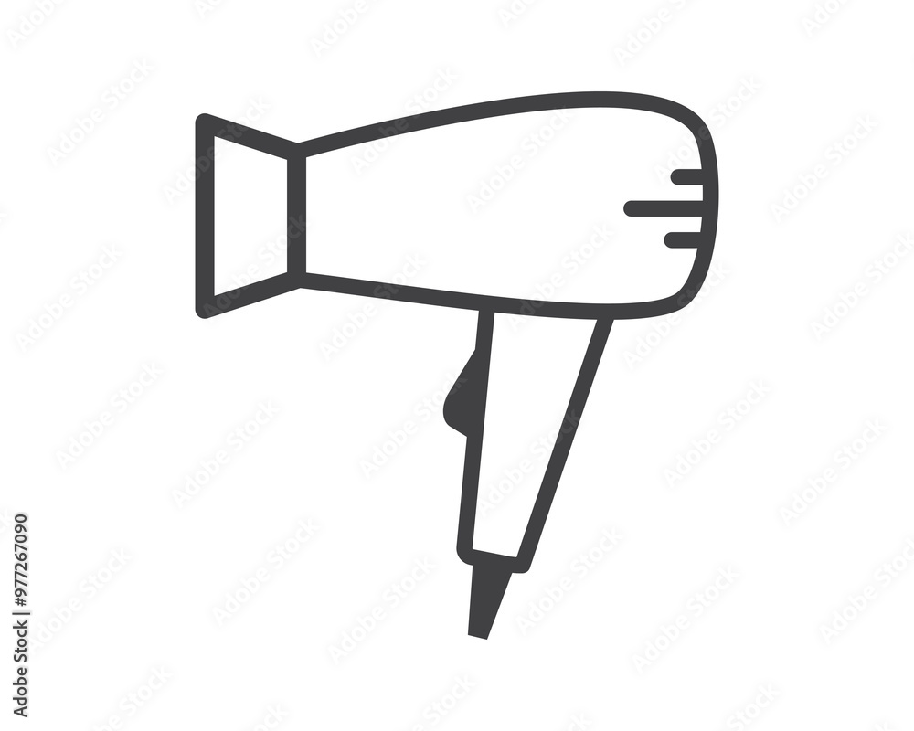 Hair dryer Line Icon vector fashion hairdryer of hairdresser to blow-dry and electric hair-dryer blower illustration. Barber styling appliance. Hair dryer Line Icon vector fashion hairdryer of hairdresser to blow-dry and electric hair-dryer blower illustration. Barber styling appliance.