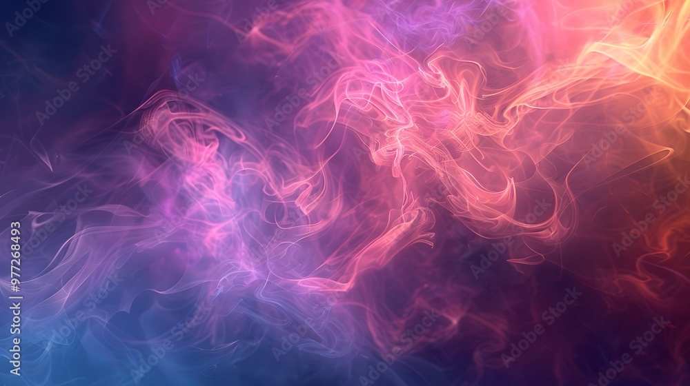 Fototapeta premium Abstract Smoke: A mysterious abstract background with wisps of colorful smoke swirling and blending. 