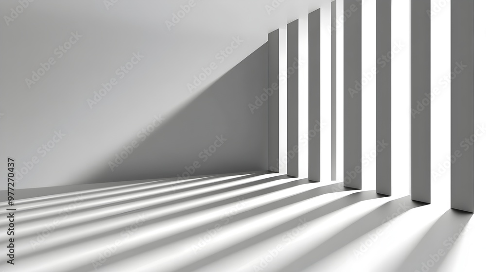 Minimal Architectural Interior with Geometric Shadow Patterns