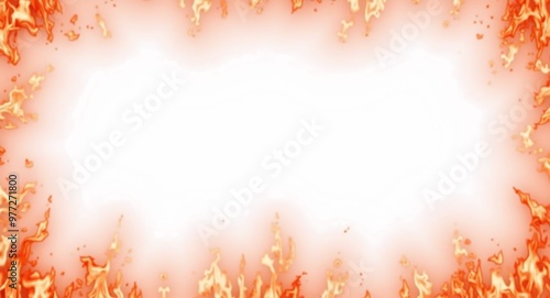 Fiery Flame Frame Background - Dynamic Burning Border for Intense Designs png  photo