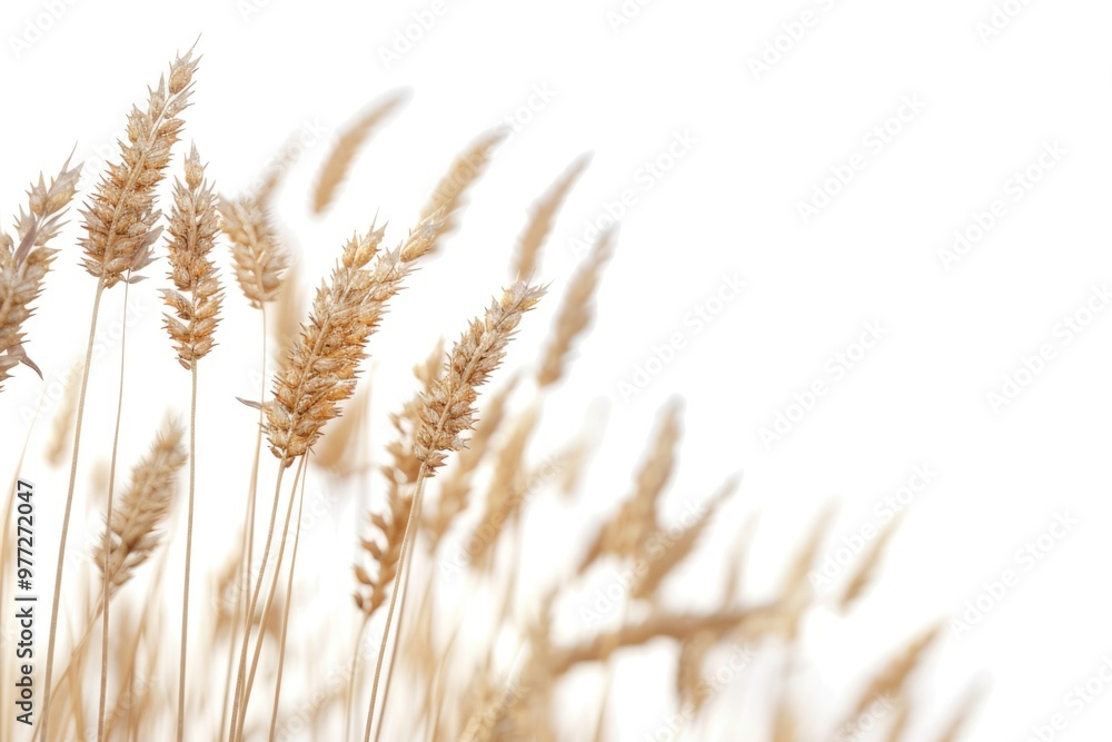 A close-up shot of tall grass blades, with the texture and structure highlighted A close-up shot of tall grass blades, with the texture and structure highlighted