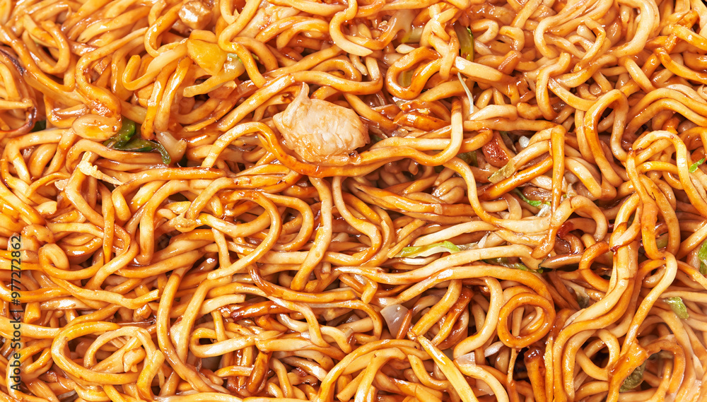 Close-Up of Thai Chicken Noodles with Fresh Vegetables Close-Up of Thai Chicken Noodles with Fresh Vegetables