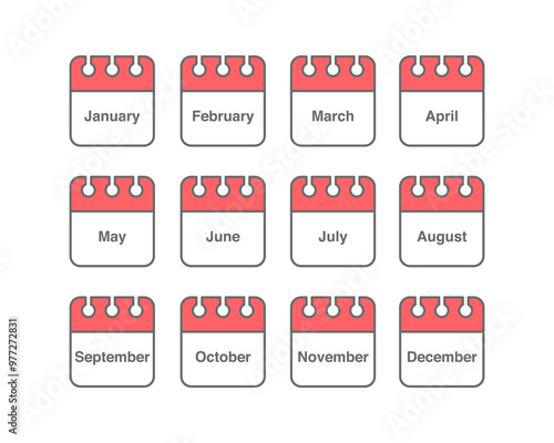 Vector set of icons. Daily, monthly, yearly calendar icon