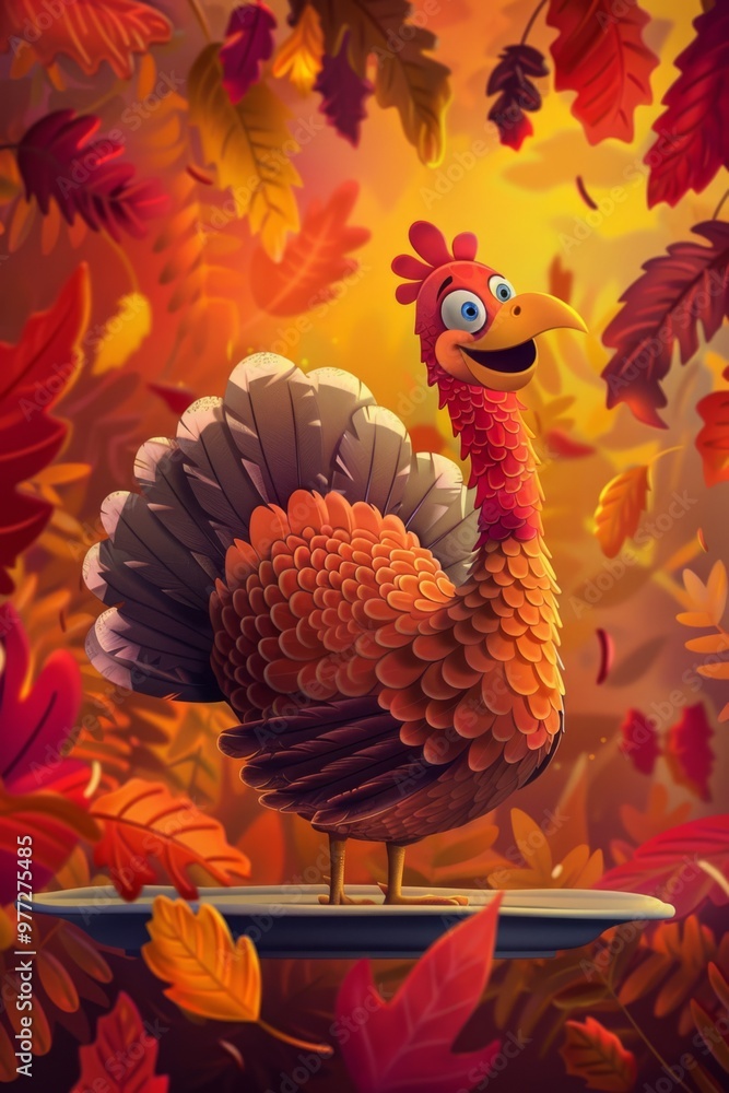 Fototapeta premium Happy Turkey in Autumn