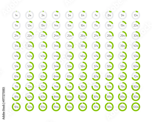 Collection Loading bar status icon. Vector illustration. Set of vector loaded icons. Download progress. Donload or Upload.