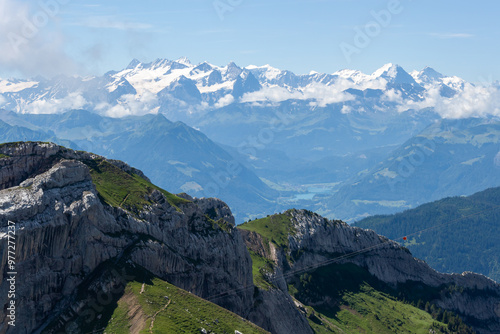 Summer in the Mountains. Pilatus Peak in Lucerne, Switzerland