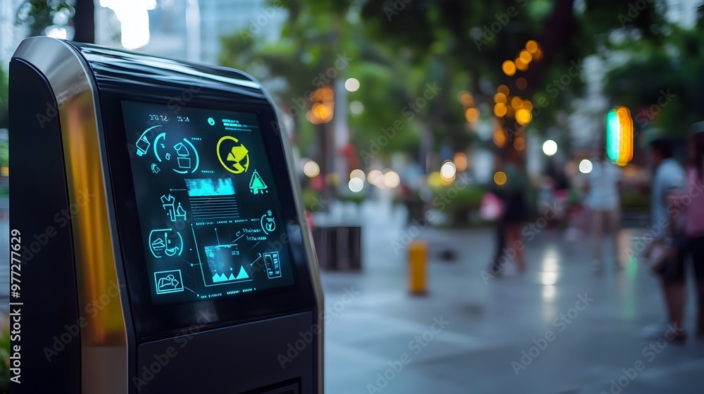 Innovative Smart Waste Bin Displaying Real-Time Recycling Data in ...