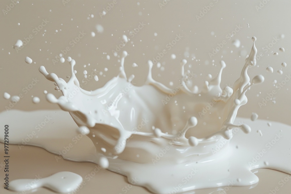 A splash of milk on top of a table A splash of milk on top of a table