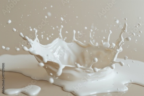 A splash of milk on top of a table