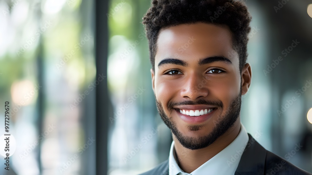 Close-up portrait of a smiling young man in a suit Close-up portrait of a smiling young man in a suit