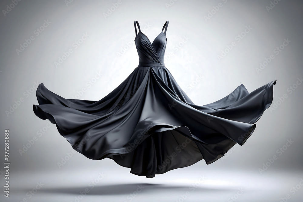 black dress floating in the air black dress floating in the air