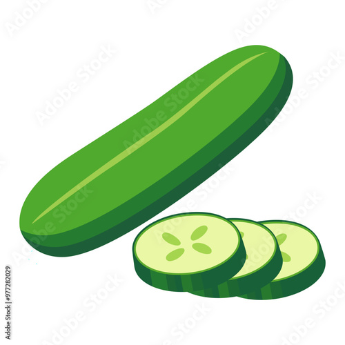 cucumber vegetable healthy food nature vector illustration template design