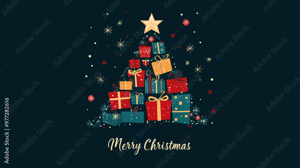 クリスマスツリーの形にしたプレゼント クリスマスツリーの形にしたプレゼント