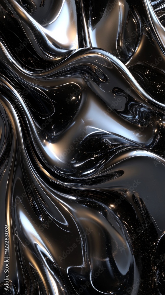 Abstract liquid black metal texture flowing and reflecting light Abstract liquid black metal texture flowing and reflecting light