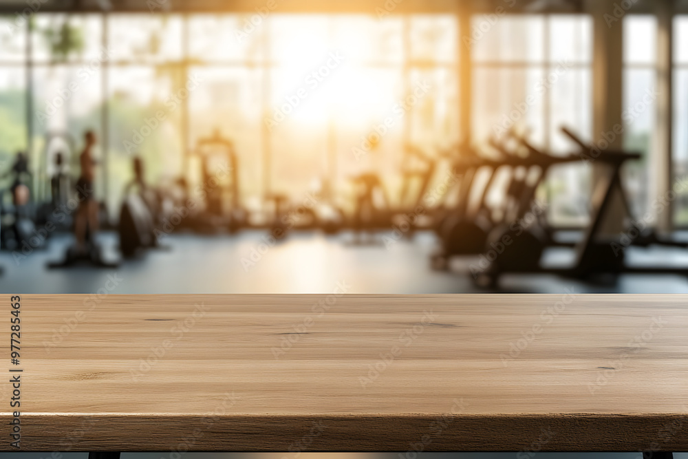 Blurred Background of an Empty Wooden Table in Gym | Workout Space with Minimalist Design Blurred Background of an Empty Wooden Table in Gym | Workout Space with Minimalist Design
