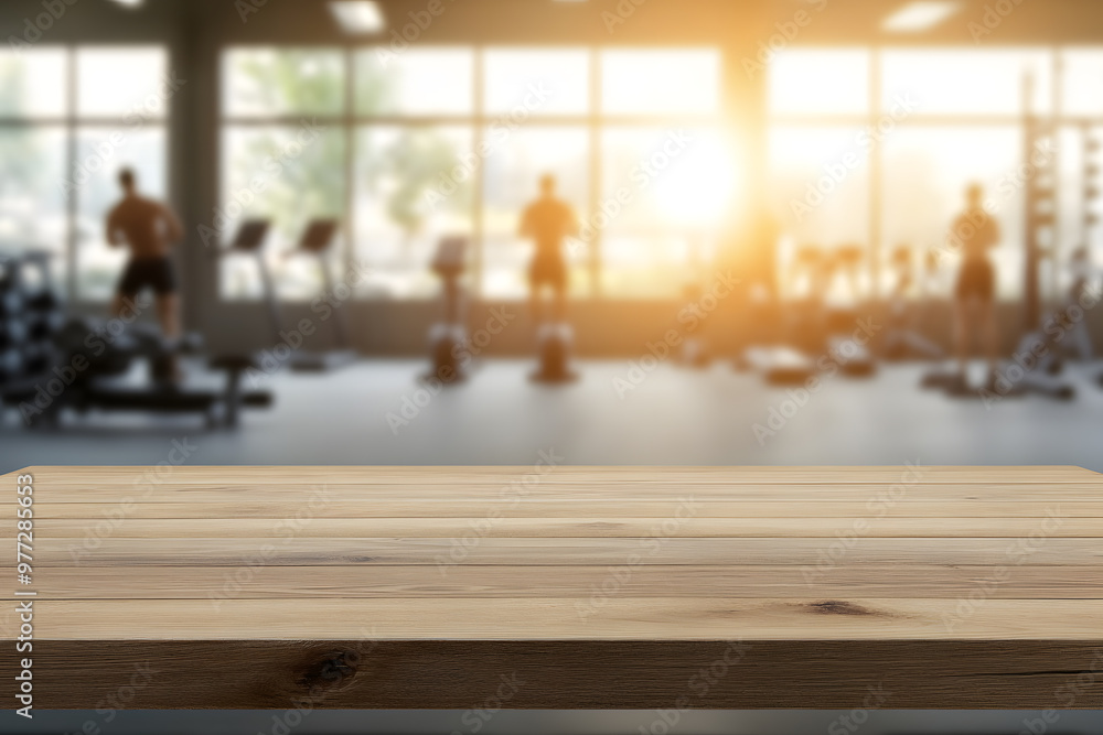 Blurred Background of an Empty Wooden Table in Gym | Workout Space with Minimalist Design Blurred Background of an Empty Wooden Table in Gym | Workout Space with Minimalist Design