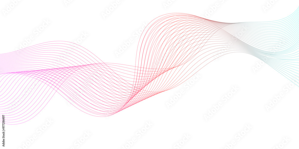 Abstract wavy lines Isolated background design. Wave modern stream transparent background.