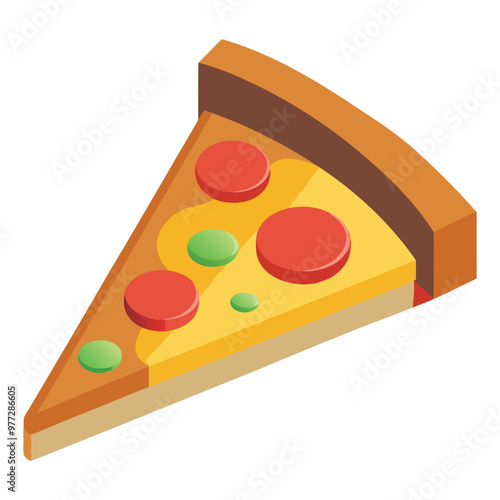 Slice Of Pizza Melted Floating Cartoon Vector Icon Illustration Food Object Icon Isolated Flat