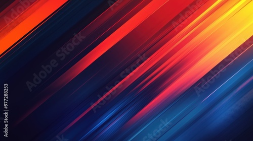 A colorful striped background with a blue stripe. The stripes are red and yellow. The background is a gradient of colors