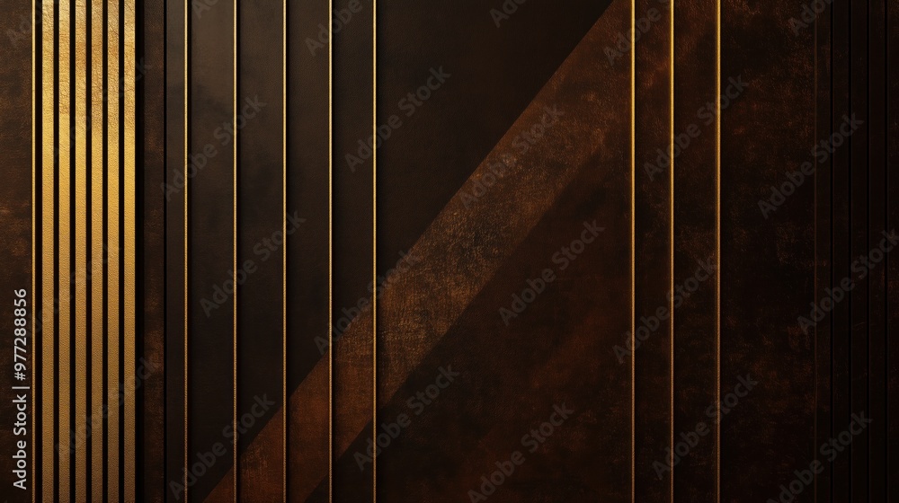 Obraz premium A gold and brown striped background with a gold and brown stripe