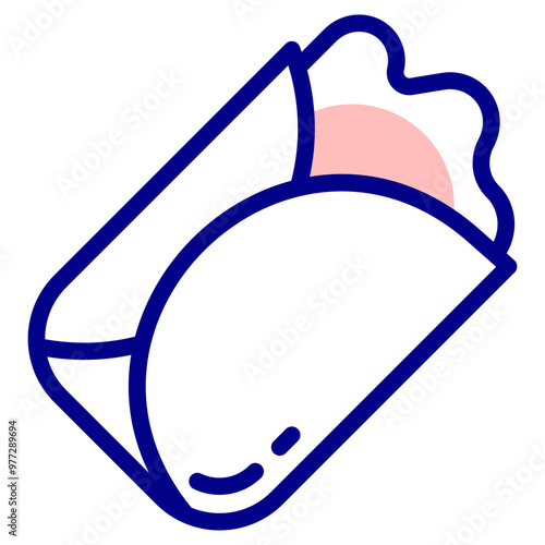 burrito mixed outline vector icon