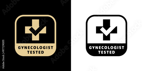 Gynecologist Tested - vector golden label for product labeling.