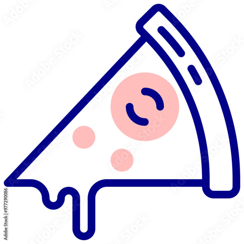 pizza mixed outline vector icon