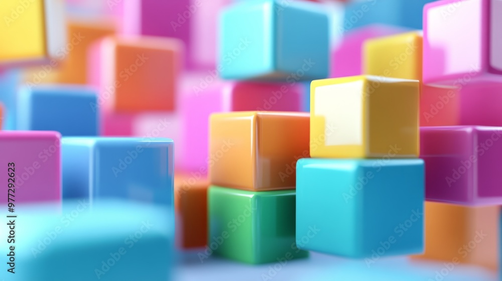 Colorful blocks representing strengths and weaknesses in SWOT analysis, 3D concept. Colorful blocks representing strengths and weaknesses in SWOT analysis, 3D concept.