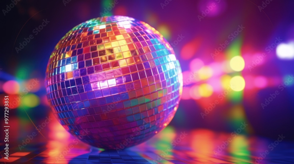 Obraz premium Disco Ball with Vibrant Lights