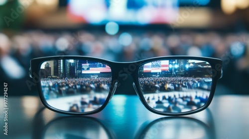 Smart glasses displaying real-time election results through augmented reality