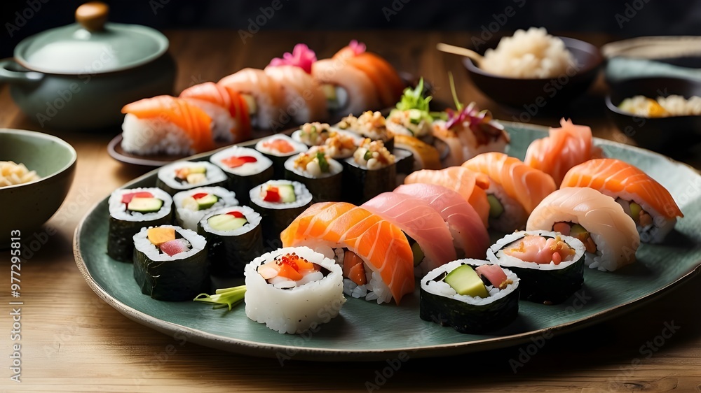 Food Sushi at the Table Food Sushi at the Table