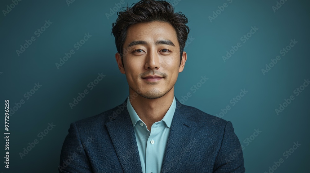 자신감 넘치는 정장을 입은 남자의 초상화