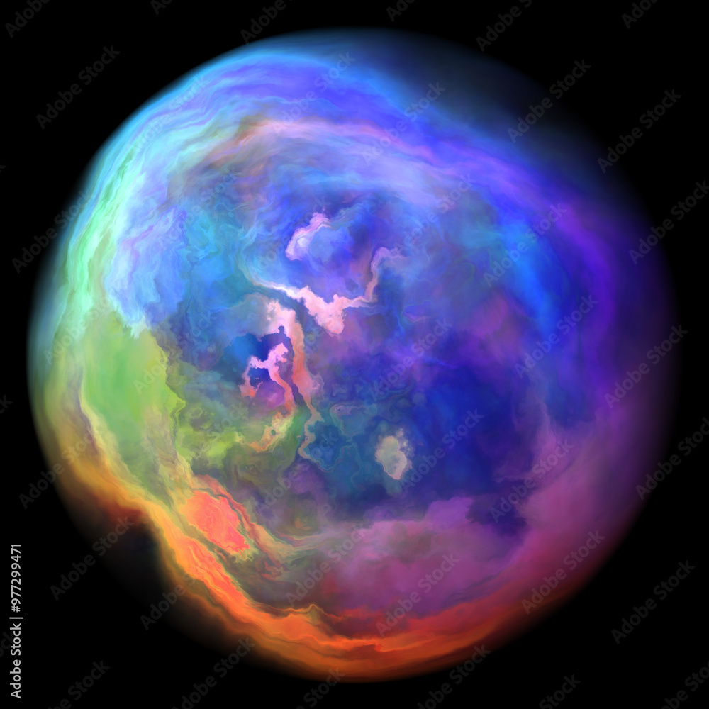 A sphere with an abstract gradient of colors A sphere with an abstract gradient of colors