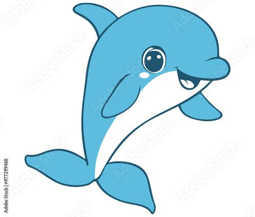Dolphin jumping out of water cute smiling baby dolphin