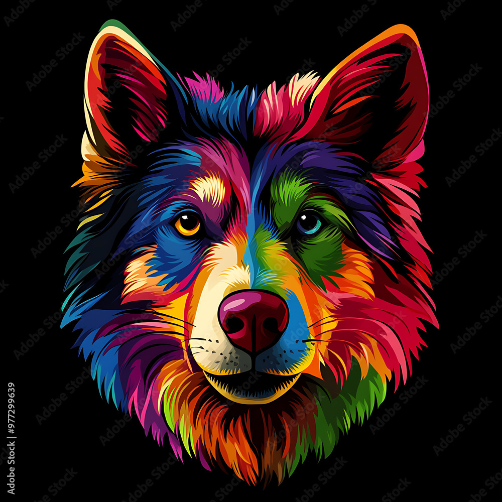 Neon art dog, the beauty of glowing art of cute dogs Neon art dog, the beauty of glowing art of cute dogs