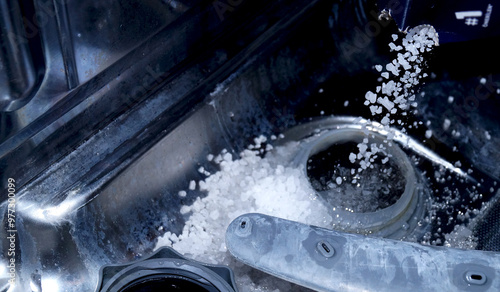 Salt for dishwasher . High quality photo