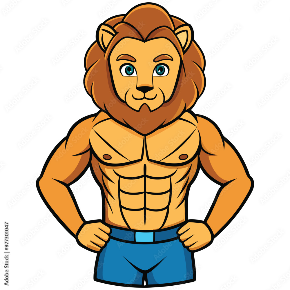 Vector illustration of a strong lion Vector illustration of a strong lion