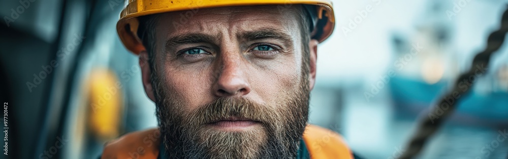 Obraz premium Bearded construction worker ready for work
