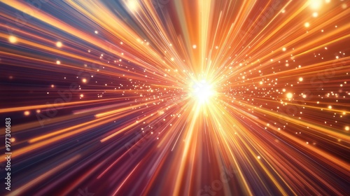 Pulsating beams of light forming radial patterns in an abstract starburst.