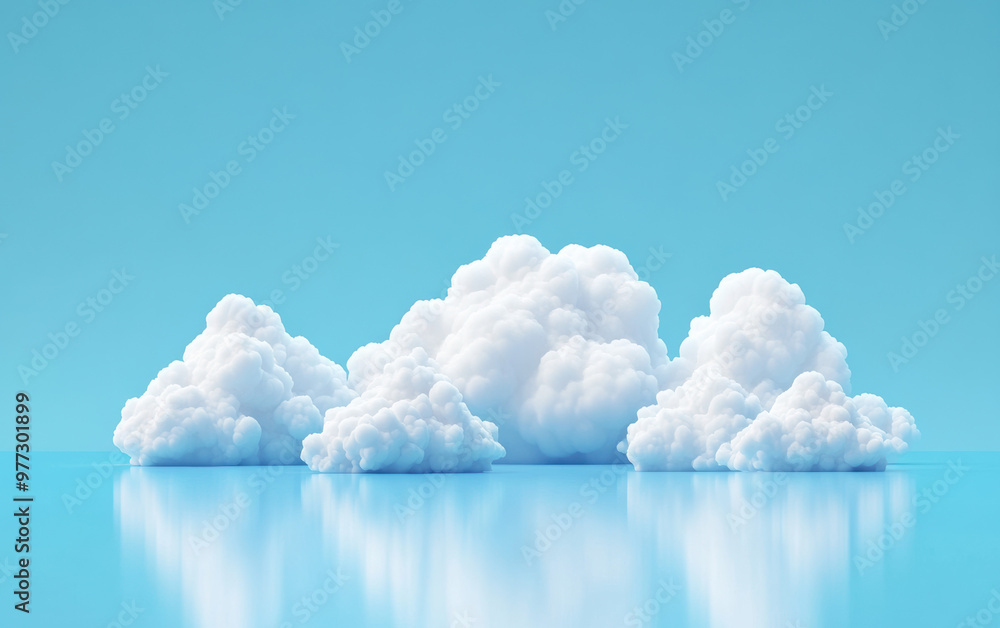 Fluffy white clouds reflect on a calm, clear blue surface, creating a serene and peaceful sky-inspired scene, perfect for nature and tranquility themes. Fluffy white clouds reflect on a calm, clear blue surface, creating a serene and peaceful sky-inspired scene, perfect for nature and tranquility themes.