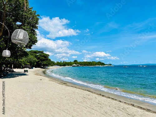 Beautiful sandy beach at Senggigi on the island of Lombok Indonesia