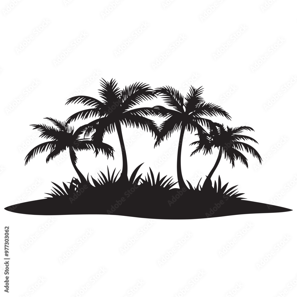 Palm trees on an island Palm trees on an island