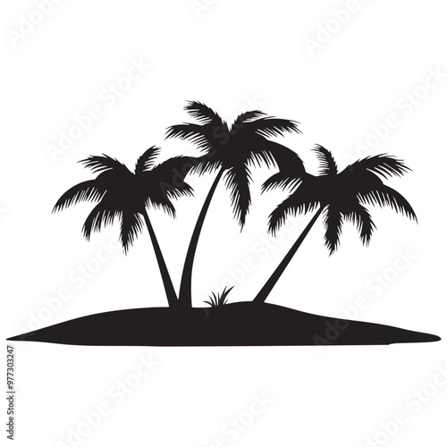 Palm trees on an island