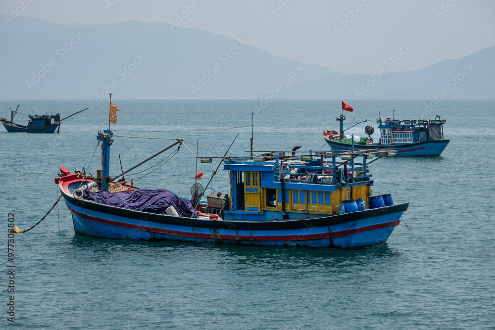 Traditional Fishing Boat. Boats near Nha Trang Vietnam. Fishing industry. Traditional Fishing Boat. Boats near Nha Trang Vietnam. Fishing industry.