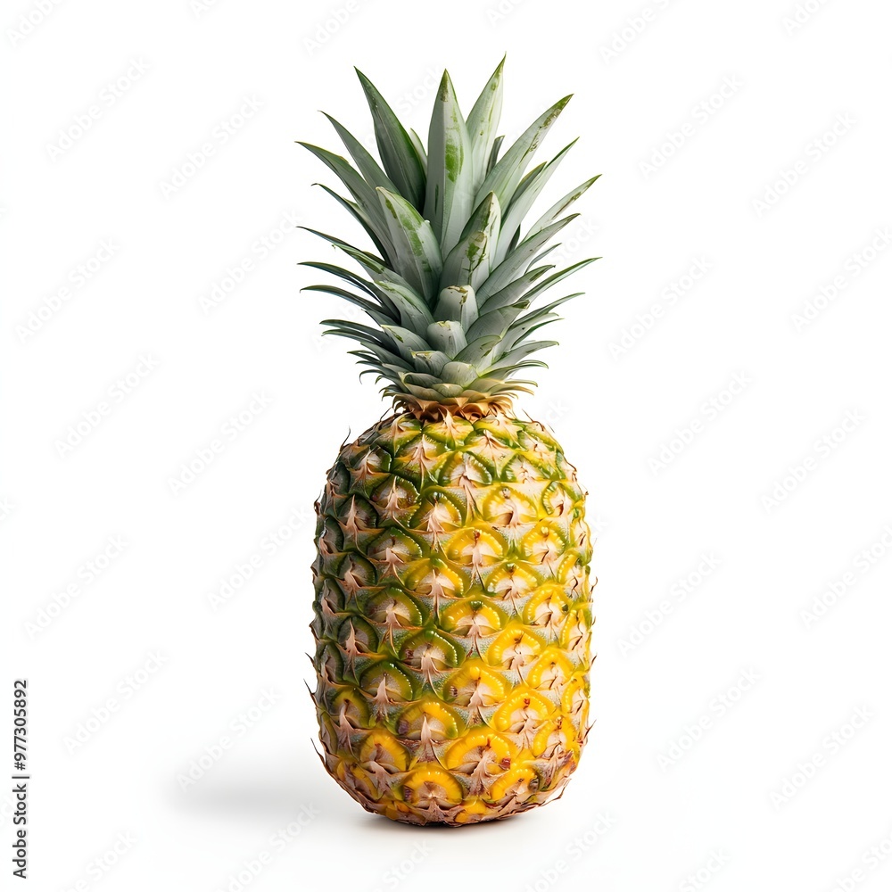 30. A fresh, juicy pineapple isolated on a smooth white background 30. A fresh, juicy pineapple isolated on a smooth white background