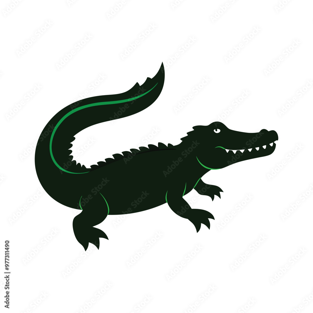 Naklejka premium crocodile vector silhouette without background